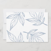 Moderne blauwe botanische fotokerst kaart (Achterkant)