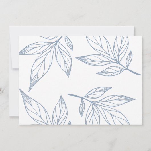 Moderne blauwe botanische fotokerst kaart (Achterkant)