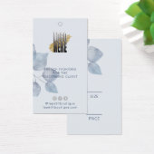 Moderne Blauwe Botanische Kleding Prijs label met  Visitekaartje (Bureau)