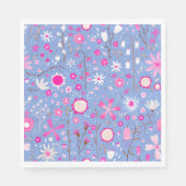 Moderne, blauwe botanische wilde bloemen servet (Voorkant)