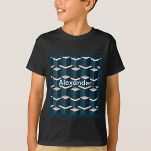 Moderne blauwe bouwstenen personaliseren t-shirt