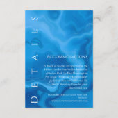 Moderne blauwe bruiloft details informatiekaartje (Achterkant)