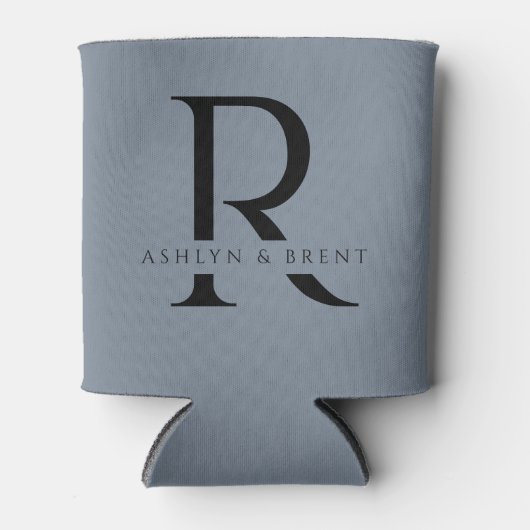 Moderne Blauwe Bruiloft Koelbox/Coozie Blikjeskoeler (Voorkant)