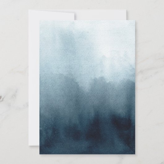 Moderne Blauwe Bruiloft Save The Date (Achterkant)