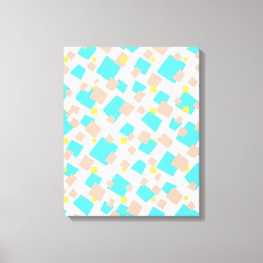 Moderne, blauwe, bruin vierkant Abstracte kunst Canvas Afdruk (Voorkant)