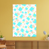 Moderne, blauwe, bruin vierkant Abstracte kunst Canvas Afdruk (Insitu (Woonkamer))