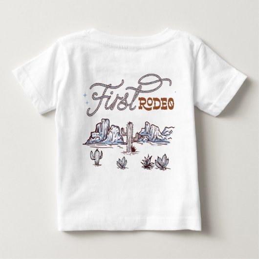 Moderne blauwe bruine woestijn Eerste Rodeo 1e ver (Achterkant)