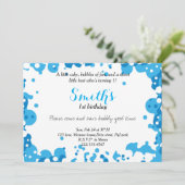 Moderne Blauwe Bubbels Eerste Verjaardag Kaart (Staand voorkant)