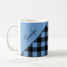 Moderne blauwe Buffalo Plaid geruite patroon naam 