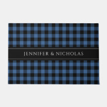 Moderne Blauwe Buffalo Plaid Naam