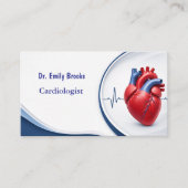 Moderne blauwe cardioloog visitekaartje met QR-cod (Voorkant)