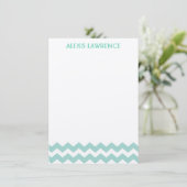 Moderne blauwe chevron, dank je bedankkaart (Staand voorkant)