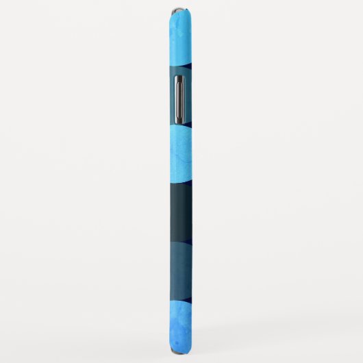 Moderne Blauwe Cirkels & Monogram Case-Mate iPhone Case (Achterkant/rechts)