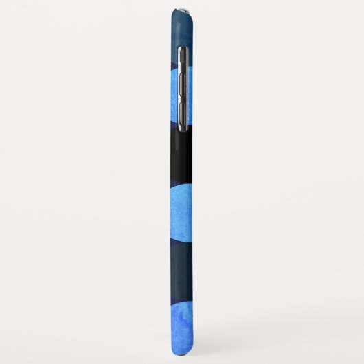 Moderne Blauwe Cirkels & Monogram Case-Mate iPhone Case (Achterkant/links)