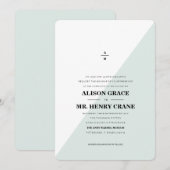 MODERNE BLAUWE COLORBLOCK huwelijksuitnodiging Kaart (Voorkant / Achterkant)