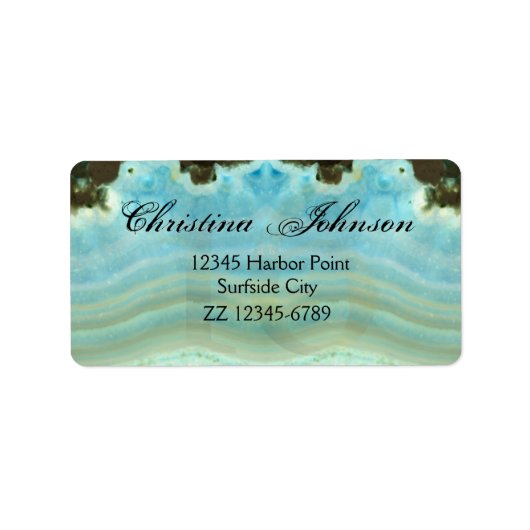 Moderne Blauwe Cream Edelsteen Sweet 16 Verjaardag Etiket (Voorkant)