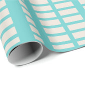 Moderne blauwe crisishaard dwarslijnpatroon cadeaupapier (Rol Hoek)