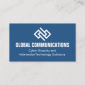 Moderne Blauwe Cyber Security Technologiebedrijf Visitekaartje (Voorkant)