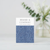 Moderne blauwe denim patroon oorbel kaart visitekaartje (Staand voorkant)
