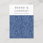 Moderne blauwe denim patroon oorbel kaart visitekaartje (Voorkant)