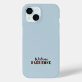 Moderne Blauwe Donkerrode Sportieve Monogramnaam Case-Mate iPhone Case (Achterkant)