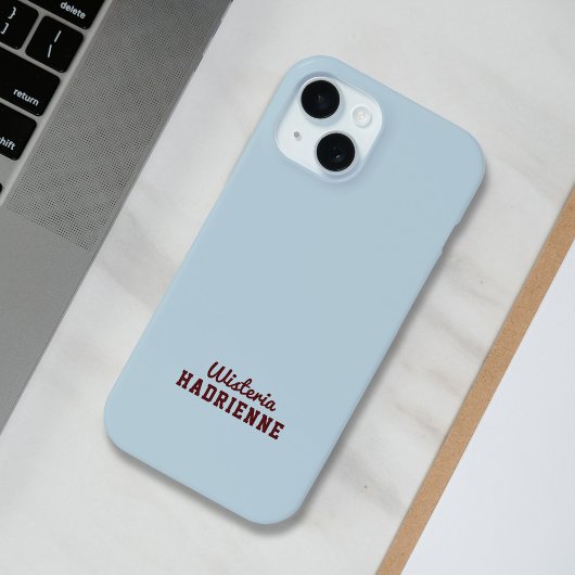 Moderne Blauwe Donkerrode Sportieve Monogramnaam Case-Mate iPhone Case