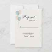 Moderne blauwe doop met aangepaste foto RSVP Kaartje (Achterkant)