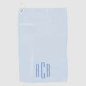 Moderne Blauwe Driedelige Monogram Golfhanddoek (Voorkant)