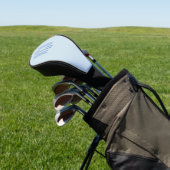 Moderne Blauwe Driedelige Monogram Golfheadcover (Insitu)