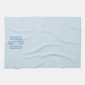 Moderne Blauwe Driedelige Monogram Theedoek (Horizontaal)