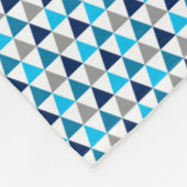 Moderne blauwe driehoeken geometrisch patroon fleece deken (Hoek)