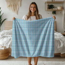 Moderne Blauwe Driehoeken Geometrisch Patroon Sherpa Deken