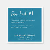 Moderne Blauwe Eenvoudige Huwelijk Servet (Voorkant)