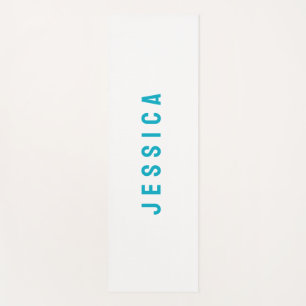 Moderne Blauwe Eenvoudige Minimalistische Naam Yogamat