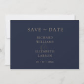 Moderne Blauwe Eenvoudige Schone Minimale Bruiloft Save The Date (Voorkant)