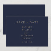 Moderne Blauwe Eenvoudige Schone Minimale Bruiloft Save The Date (Voorkant / Achterkant)