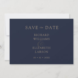 Moderne Blauwe Eenvoudige Schone Minimale Bruiloft Save The Date