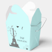 moderne blauwe eiffeltoren parijs bruiloft bedankdoosjes (Geopend)