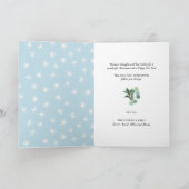 Moderne blauwe elegant Script Eucalyptus Foliage Feestdagen Kaart (Binnen)