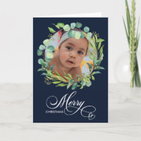 Moderne blauwe elegant Script Eucalyptus Foliage