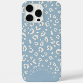 Moderne Blauwe Elegante Aangepaste Luipaard Vlekke Case-Mate iPhone Case (Achterkant)