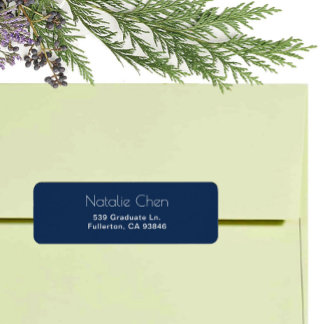 Moderne Blauwe Elegante Lettertypen Retouradres La Etiket