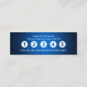 Moderne blauwe elegante schoonheidssalon klantenkaartje (Achterkant)