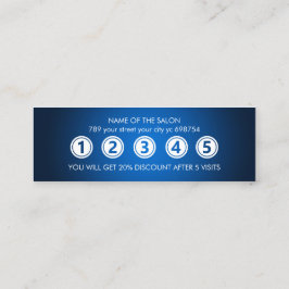 Moderne blauwe elegante schoonheidssalon klantenkaartje