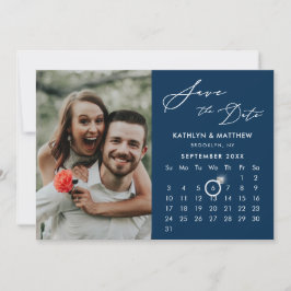 Moderne Blauwe Elegante Script Aangepaste Agenda F Save The Date