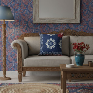 Moderne blauwe elegante stijlvolle eigentijdse chi kussen
