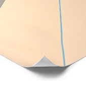 Moderne Blauwe en Crème Abstracte Dynamiek Poster (Hoek)