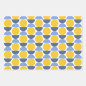 Moderne blauwe en gele geometrische vormen inpakpapier vel (Voorkant)