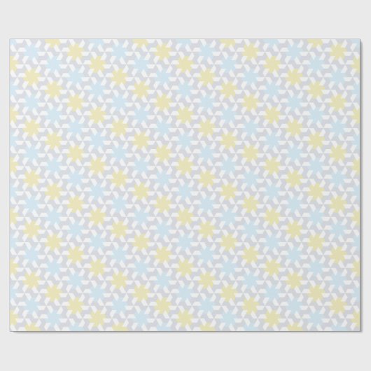 Moderne Blauwe en Gele Pindwheel Tessellation Cadeaupapier (Vlak)