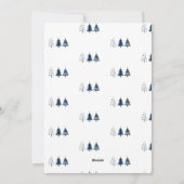 Moderne blauwe en gouden kerstboom feestdagenkaart (Achterkant)